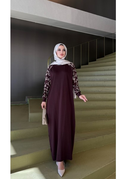 Leopar Desenli Merserize Elbise