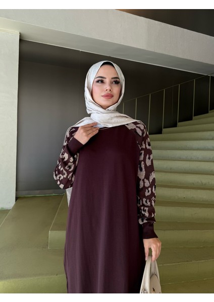 Leopar Desenli Merserize Elbise fırsatları