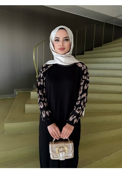 Leopar Desenli Merserize Elbise modelleri