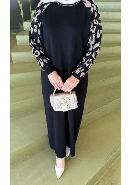 Leopar Desenli Merserize Elbise indirimleri