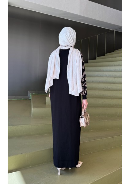 Leopar Desenli Merserize Elbise