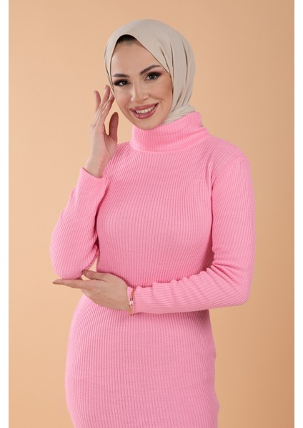 Triko Elbise Pembe - 27752-PEMBE fiyatları