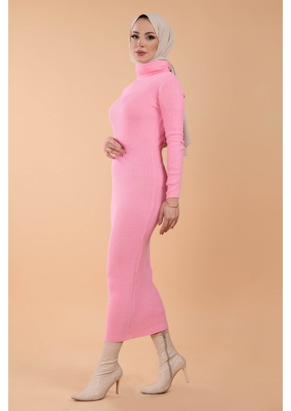 Triko Elbise Pembe - 27752-PEMBE modelleri