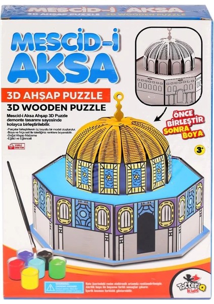 Bfs 8209 Mescid-I Ahka 3D Ahşap Puzzle ve Boyama -Totteriq fiyatları