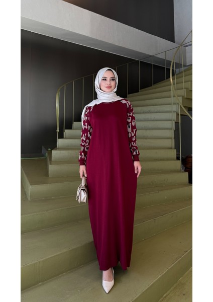Leopar Desenli Merserize Elbise