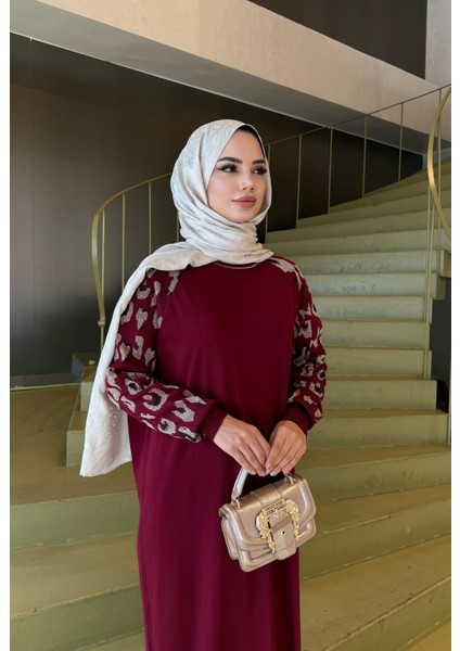 Leopar Desenli Merserize Elbise fırsatları