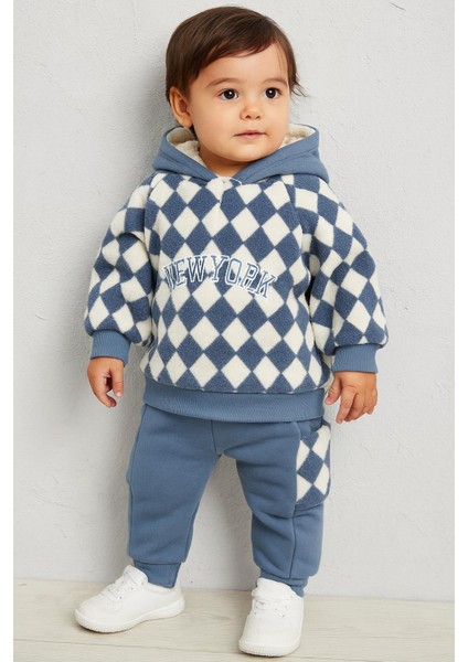Erkek Çocuk 2’li Takım – Kapüşonlu Peluş Sweatshirt & Cepli Eşofman Altı (1-4 Yaş) 10721 modelleri