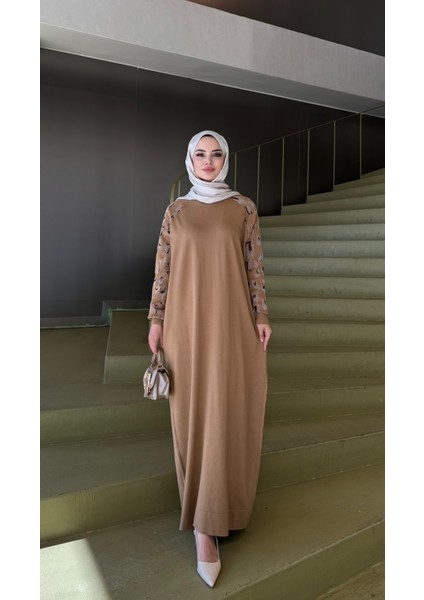 Leopar Desenli Merserize Elbise