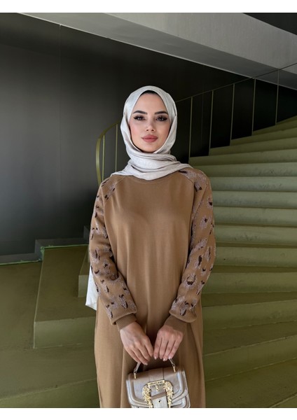 Leopar Desenli Merserize Elbise modelleri