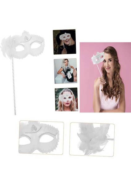 Bfs Beyaz Işıltılı Tutmalı Fotoğraf Çekimi Maskesi 18X29 cm fiyatları