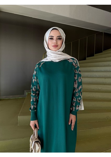 Leopar Desenli Merserize Elbise modelleri