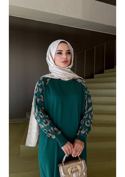 Leopar Desenli Merserize Elbise fırsatları