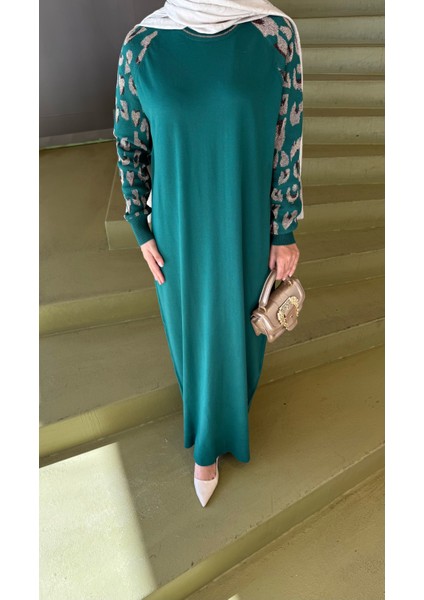 Leopar Desenli Merserize Elbise indirimleri