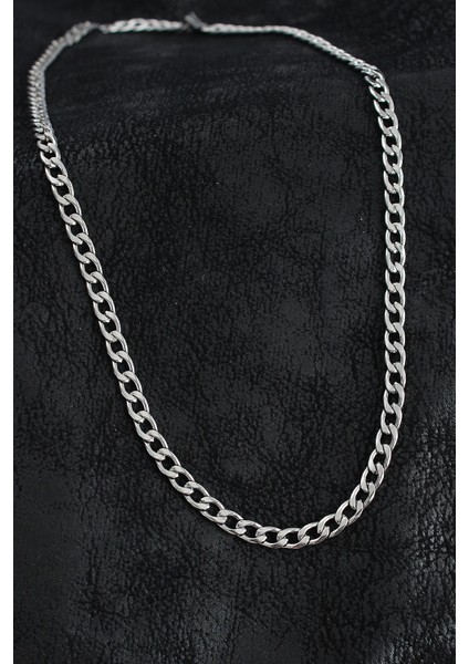 Bfs 316L Çelik Kalın Klasik Zincir Model Gümüş Renk Erkek Kolye