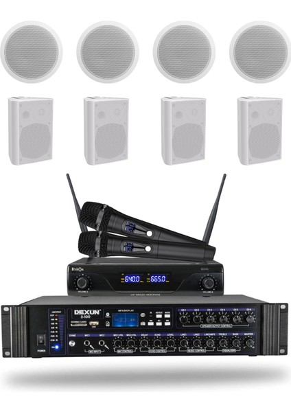 Kablosuz Mikrofon Alçıpan-Sutun Hoparlör Mağaza Dükkan Kafe Seslendirme ve Okul Anons Sistemi fiyatları