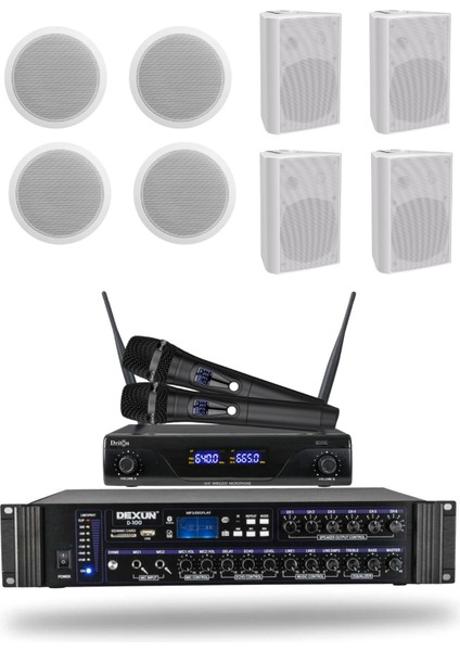 Kablosuz Mikrofon Alçıpan-Sutun Hoparlör Mağaza Dükkan Kafe Seslendirme ve Okul Anons Sistemi modelleri