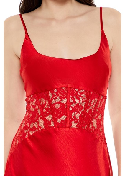 Dantel Detaylı Maxi Slip Elbise modelleri