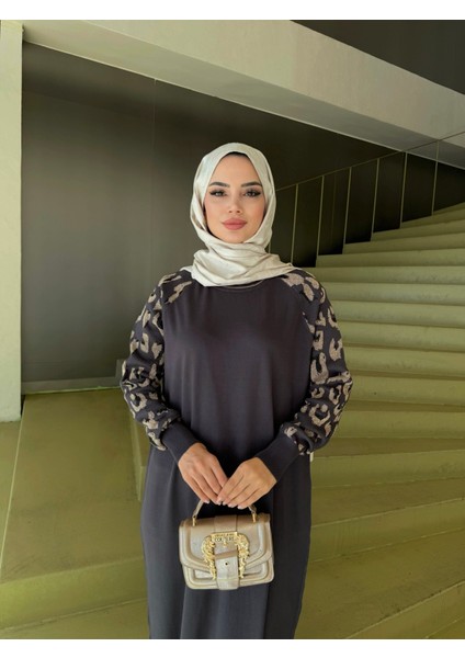 Leopar Desenli Merserize Elbise modelleri