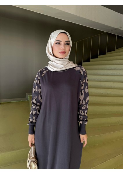 Leopar Desenli Merserize Elbise fırsatları