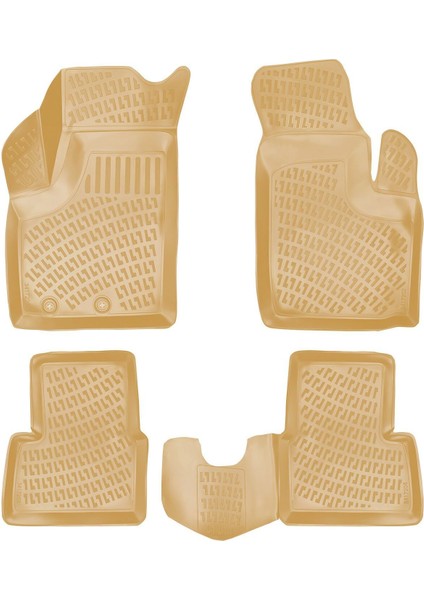 Rizline Fiat Doblo 2001-2009 Ile Uyumlu 3D Havuzlu Paspas Bej