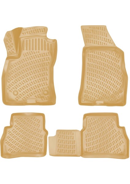 Rizline Fiat Doblo 2010-2015 Ile Uyumlu 3D Havuzlu Paspas Bej