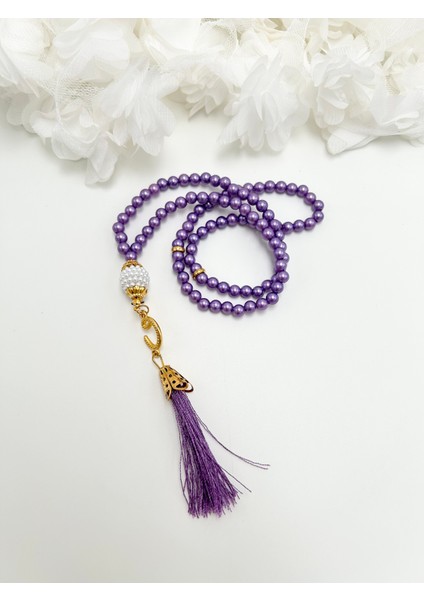 100 Adet Hediyelik Vavlı Püsküllü Plastik Inci 99'lu Namaz Tesbihi ( Mevlit-Sünnet-Hac-Umre)