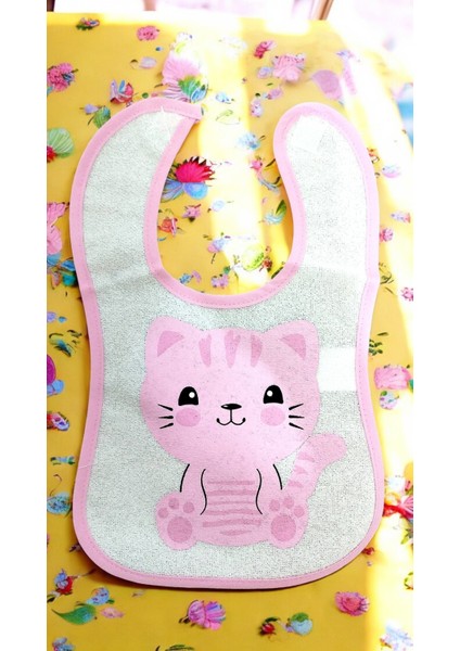 0-12 Ay Bebek Önlükleri Renkli Sevimli Karakter Kabartmalı Cırt Cırt Bağlamalı