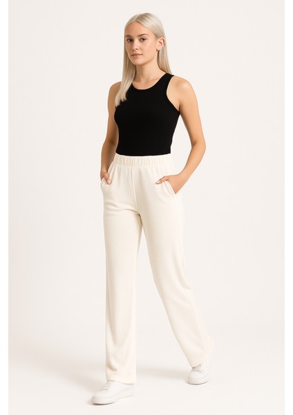 Kadın Kadife (Velour) Straight Fit Pantolon