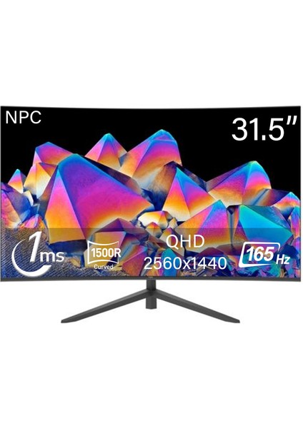 1ms 165Hz 31.5" 2560X1440 Qhd Curved Gaming Monitör MZ320K-V
