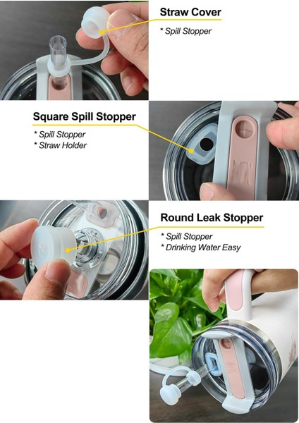 Flowstate Tumbler 40OZ/30OZ Termos Için Için Dökülmeye Dayanıklı Durdurucu Seti, Silikon Aksesuarlar, Kapak Su Sızdırmaz Durdurucu Aksessuar /1 Takım indirimleri