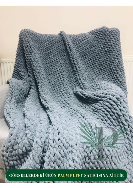 Palm Puffy Gri 150X200CM Tek Kişilik Battaniye