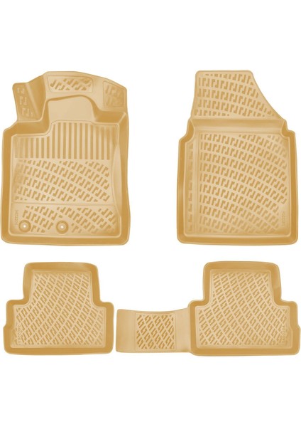 Rizline Nissan Qashqai 2013-2021 Ile Uyumlu 3D Havuzlu Paspas Bej