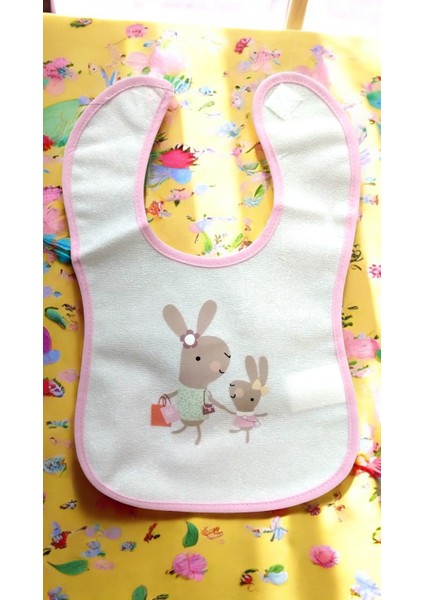 0-12 Ay Bebek Önlükleri Renkli Sevimli Karakter Kabartmalı Cırt Cırt Bağlamalı