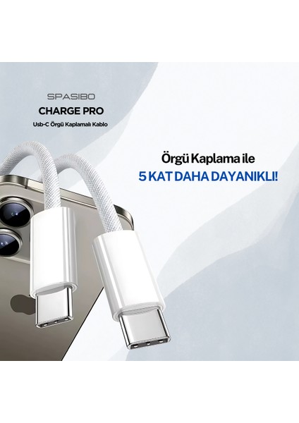 Charge Pro Type-C Örgü Kaplamalı Kablo fiyatları