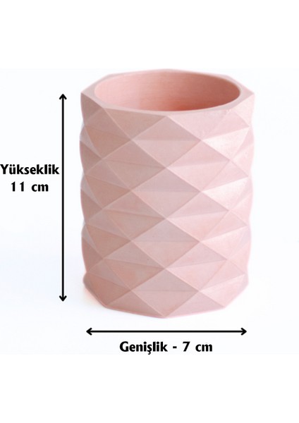 Dekoratif Geometrik Kalemlik | Modern Beton Organizer Vazo Saksı Diş Fırçalık Ofis Düzenleyici