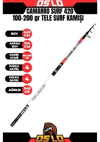 Camarro 420CM 100-250GR Surf Olta Kamışı