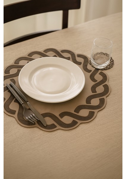 Hakiki Deri Amerikan Servis Dekoratif Lazer Kesim Detaylı – Özel Tasarım 1 Adet