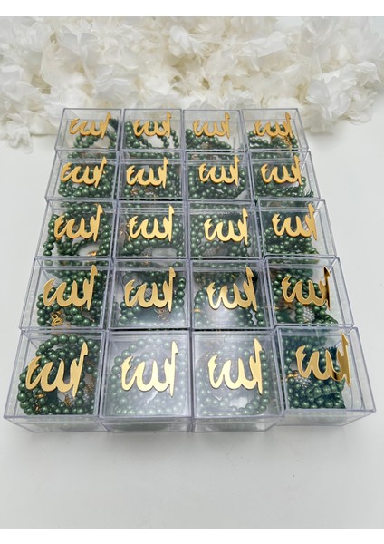 20 Adet Hediyelik Çeyizlik Kutulu Inci Tesbih (Mevlid-Hac-Umre-Sünnet)