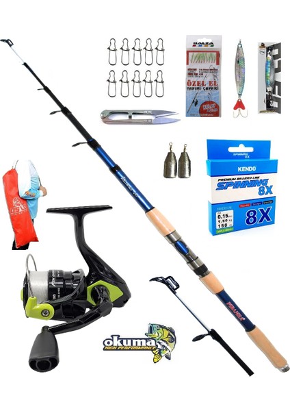 Okuma Fın Chaser 4000 270CM 50-100GR Piranha Ultimate Spin Olta Takımı Seti
