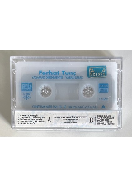 Ferhat Tunç Yaralı Bebek Kaset (Orijinal Dönem Baskı Kaset) fiyatları