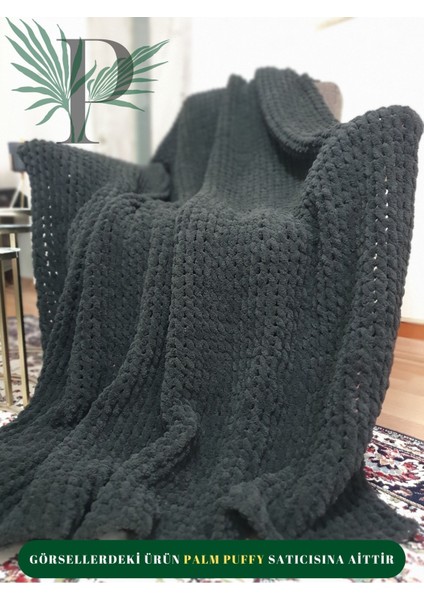 Palm Puffy Siyah 150X200CM Tek Kişilik Battaniye