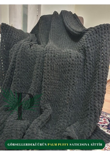 Palm Puffy Siyah 150X200CM Tek Kişilik Battaniye modelleri