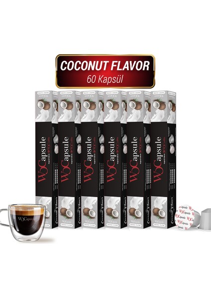 apsule No:5 Coconut Nespresso Uyumlu Kapsül Kahve 60'lı Avantaj Paketi
