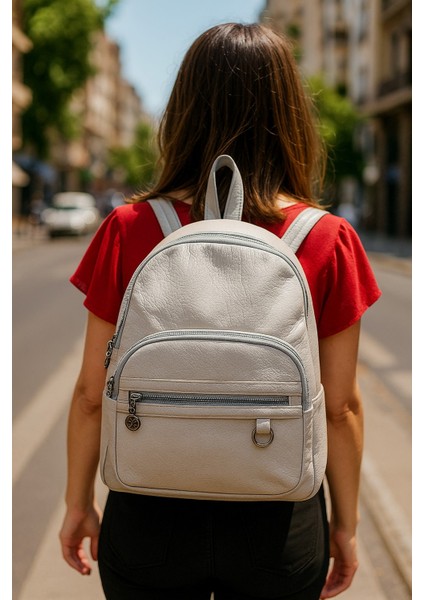 D Model Bayan Sırt Çantası-Yıkama Suni Deri