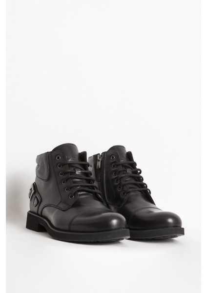 Erkek Kalın Taban Fermuarlı Casual Bot Gerçek Deri Br 07124 Siyah fiyatları