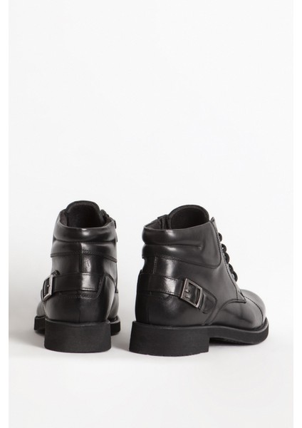 Erkek Kalın Taban Fermuarlı Casual Bot Gerçek Deri Br 07124 Siyah modelleri