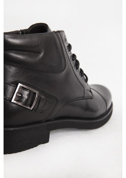 Erkek Kalın Taban Fermuarlı Casual Bot Gerçek Deri Br 07124 Siyah fırsatları