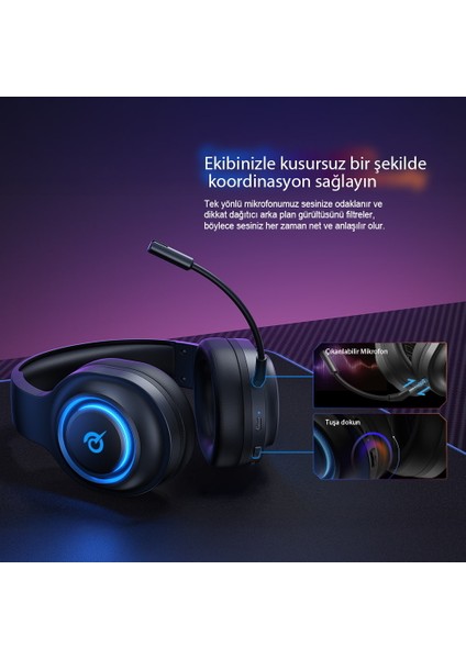 Heroad V200 Rgb 7.1 Kablosuz Gaming Oyuncu Kulaklığı 3 Modlu (Bt, 2.4ghz, Type-C) fırsatları