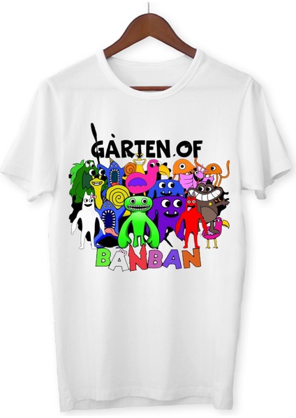 Garten Of Banban Baskılı Unisex Çocuk Tişört T-Shirt Yetişkin Beyaz