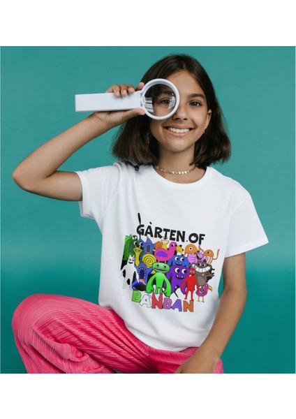 Garten Of Banban Baskılı Unisex Çocuk Tişört T-Shirt Yetişkin Beyaz fiyatları